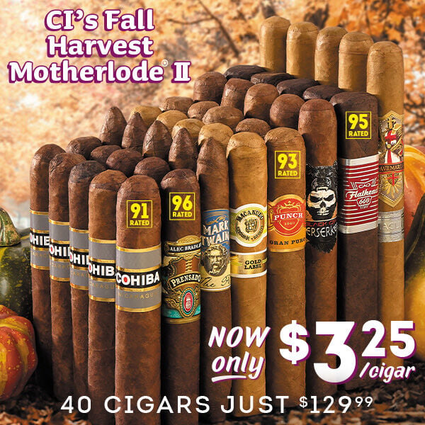 CI's Fall Harvest Motherlode II | Now only $3.25 per cigar | 40 Cigars just $129.99