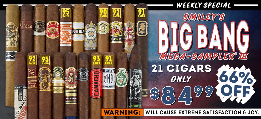 Smiley's Big Bang Mega-Sampler | 21 Cigars ONLY $84.99 | 66% OFF
