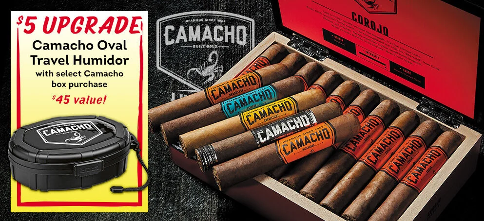 $5 Upgrade Camacho Oval Travel Humidor with select Camacho box purchase | $45 value!