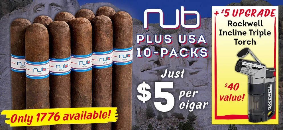 NUB Plus USA Just $5 per cigar | FREEBIE Rockwell Incline Triple Torch $40 value! | Only 1776 available!