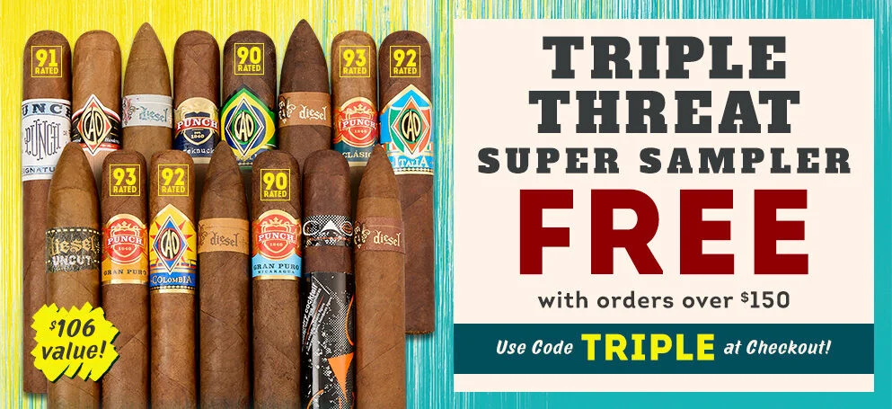 Triple Threat Super Sampler FREEBIE! With orders over $150 use code TRIPLE at Checkout!