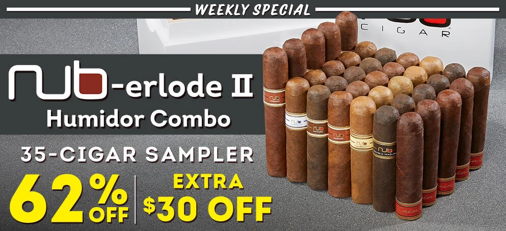 NUB-erlode II Humidor Combo | 35 Cigar Sampler+ 62% OFF | EXTRA $30 OFF!