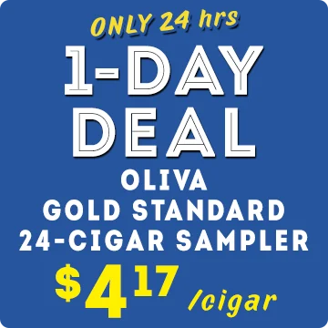 1-Day Deal | Only 24 hours | Oliva Gold Standard 24-Cigar Sampler | $4.17 per cigar! 