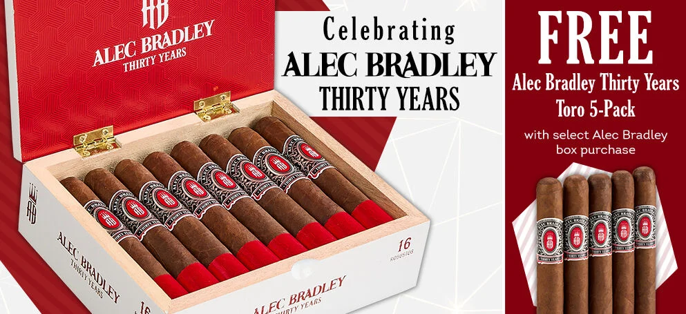 Celebrate Alec Bradley 30 years | Free 5-pack with box purchase!