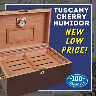 Tuscany Cherry Humidor NEW LOW PRICE! 100 Capacity Humidor