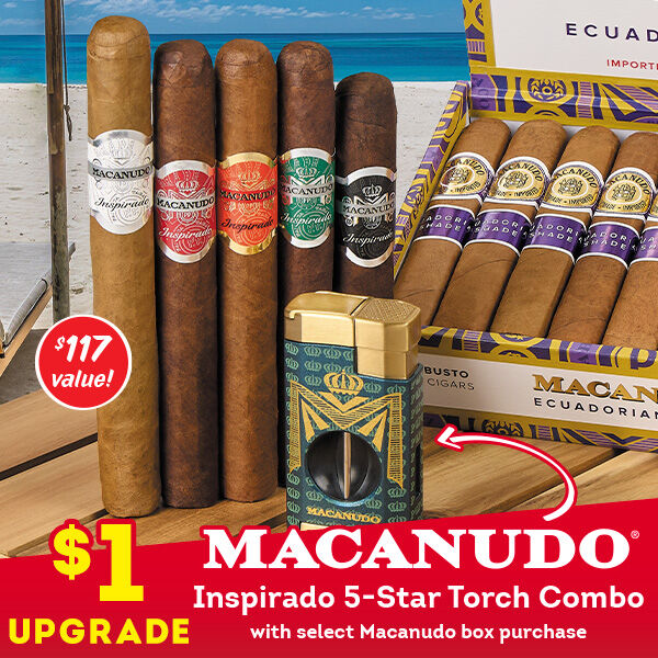 $1 Upgrade Macanudo Inspirado 5-Star Torch Combo with select Macanudo box purchase | $117 value!
