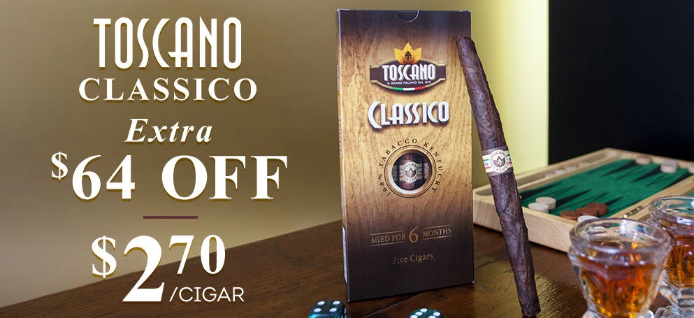 Toscano Classico | Extra $64 OFF | $2.70 per cigar