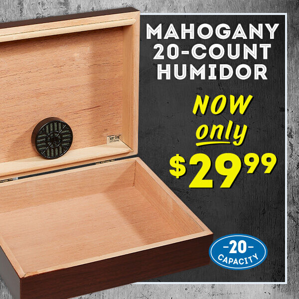 Mahogany 20-count humidor | Now only $29.99 | 20 capacity
