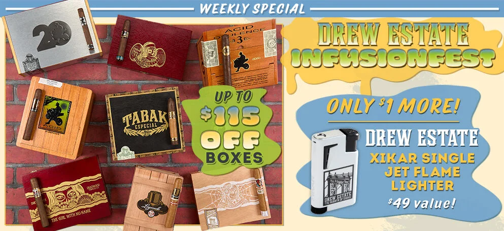Up to $115 Drew Estate Boxes! 