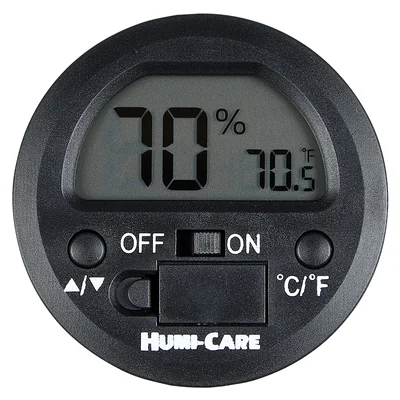 HUMI-CARE Black Ice Round Digital Hygrometer