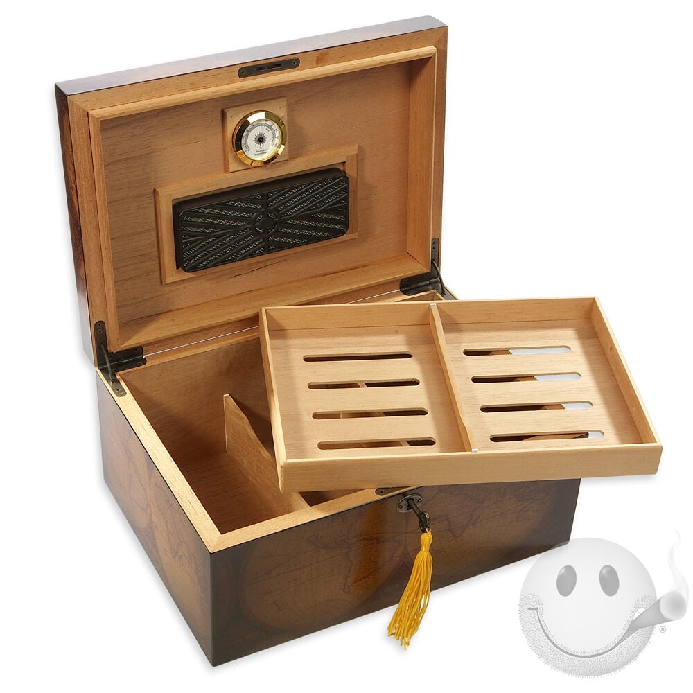 ヒューミドル ヴィンテージ アンティーク Old World Antique Finish Small Humidor | Cigars International