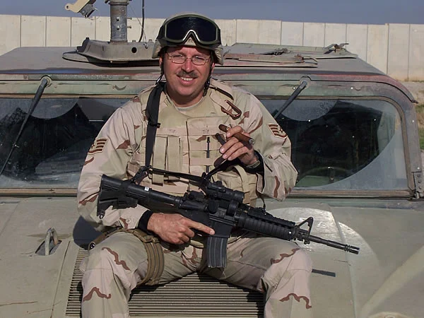 SSgt Mark Stokes of the United States Air Force with his Black Pearl.