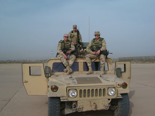 SSgt Christopher Wardlow and his troops enjoying a CAO Black at Baghdad International Airport.