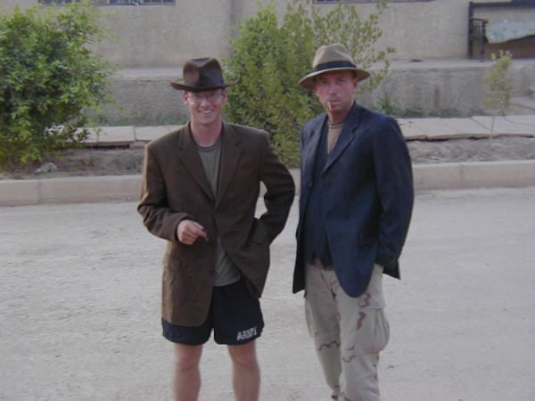 CPT. Dave Rishel and CW3 Frank Wilson, 203D MI BN (TECHINT), Baghdad International Airport June 03.