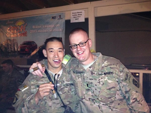 915th FST surgical team enjoying some 'CI treasures'