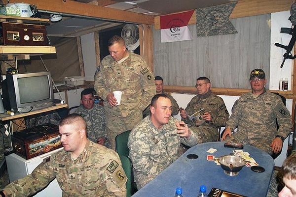 The Dubs Cigar Club. Camp Dubs, Afghanistan