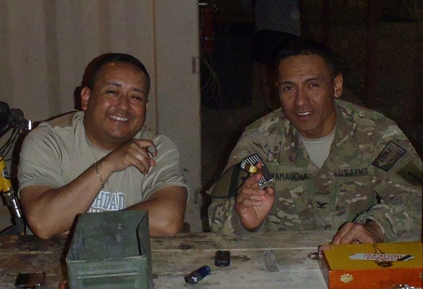 "My co-workers and I have been buying cigars from your company for a while now, as individuals. My Navy guy and I decided to group together and form the Smoke Heads, even had t-shirts made up." - Sean Kesler
