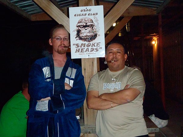 "My co-workers and I have been buying cigars from your company for a while now, as individuals. My Navy guy and I decided to group together and form the Smoke Heads, even had t-shirts made up." - Sean Kesler