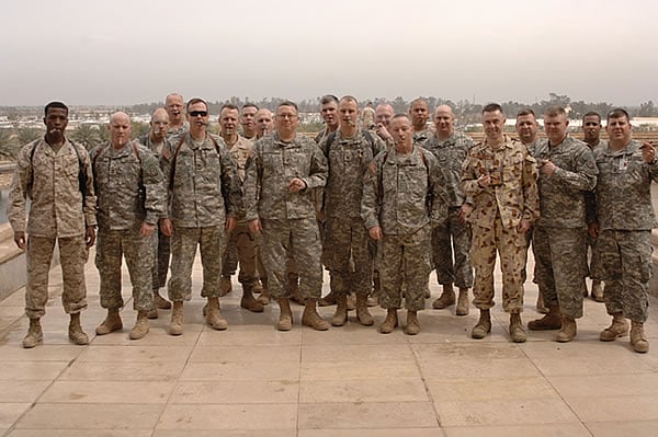 Members of the US Military enjoying some cigars.