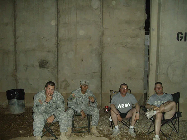CPT Page, 1SG Taylor, SSG Minnich, & SFC Sydnor from B Co 26BSB in Iraq enjoy some of Cigars International&rsquo;s finest.