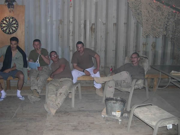 Marines at a hospital staging area in Balad (40 miles North of Baghdad).