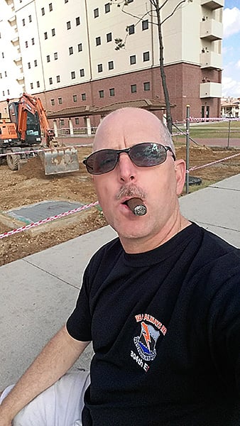 "Just enjoying one of y'alls cigars here in Korea on Columbus Day! Thanks for all you do for our military." - SGT Pruett, US Army Signal Corp
