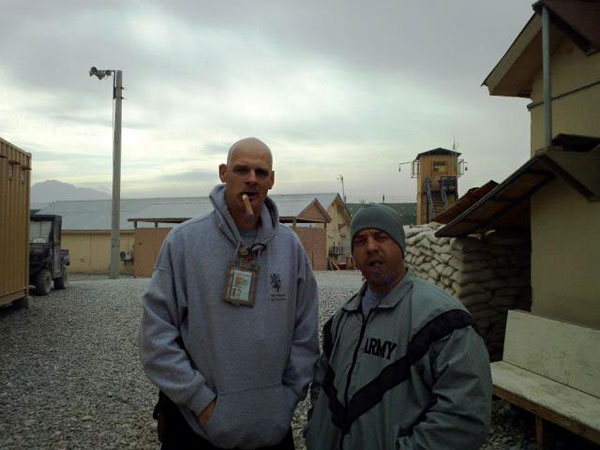 Members of the First Army TMT, Afghanistan. "Thank you for the wonderful cigars!"