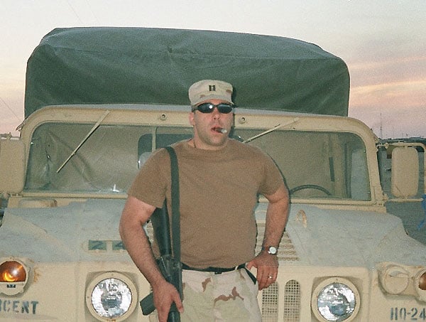 Captain Larry Cote serving in Kuwait for the Coalition Forces Land Component Command (Third Army)- Staff Judge Advocate.