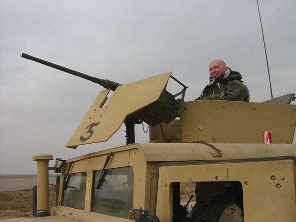 Gentlemen,This photo was taken during a convoy from Mosul to Bilad. The convoy was threekilometers long and took 10 hrs. During that time anything, and I do meananything, could happen to our convoy. Here I am with the two things I lovemost in this country. The "Ma Duce" M2.50 CAL machine gun and a quality Cubansmoke. Thanks for your quality products and outstanding prices and your promptdelivery (it took only 10 days to get my last order, light-speed out here)Take care and God bless1LT MartinWakefield Mosul, Iraq.