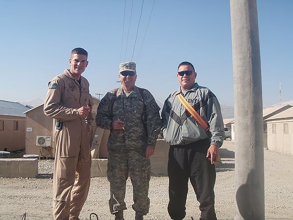 Fiends enjoying some sticks in Bagram, Afghanistan in early 2011. "You guys shipped fast and orders were correct every time. Thanks!"L to R: 1LT Bart Lomont, Indiana Air National Guard; SFC Thomas Johnson, Indiana Army National Guard; MSG Sergio Palacios, Oklahoma Army National Guard.
