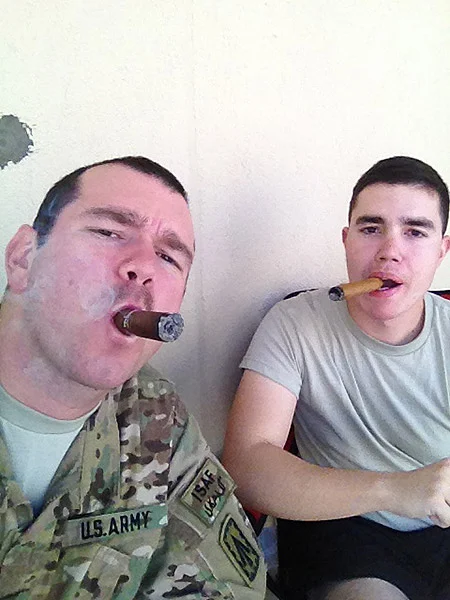 Pictures of troops enjoying cigar Fridays in Afghanistan. "Thank you for the quality cigars."