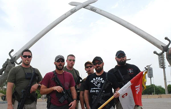 Some of C Troopers by the Swords in Baghdad, Iraq enjoying their time: Unit Charlie Troop 2-116 CAV REG.Left to Right: SGT. Russ, SGT Dahlquist, CPT Gracida, SPC West, SSG Anacabe, SFC Aguinaga
