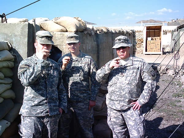CPT Moore, CPT Willette and CPT McLin of TF WOLFPACK, FOB Salerno, Afghanistan.