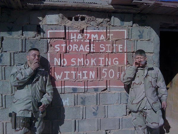 Senior Chief Jon Martin and Chief Gullion Vaq-132, deployed in Iraq.