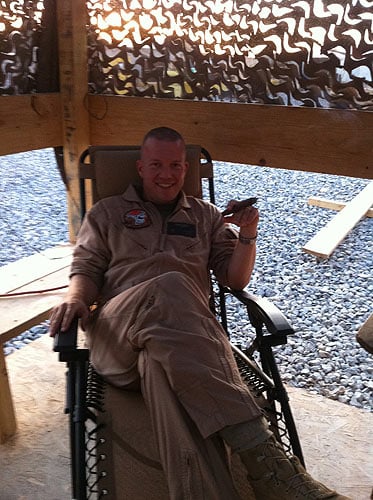 "Maj Koltick (Bobcat) enjoying a good break". VMGR 252 OEF 11.1 CO. Afghanistan, 2011.