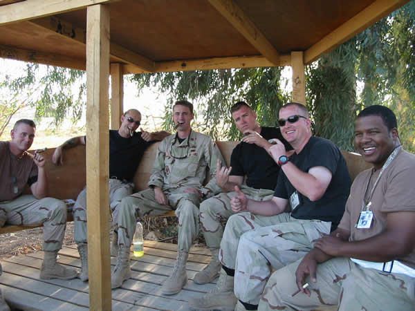 Enjoying some down-time in Iraq.