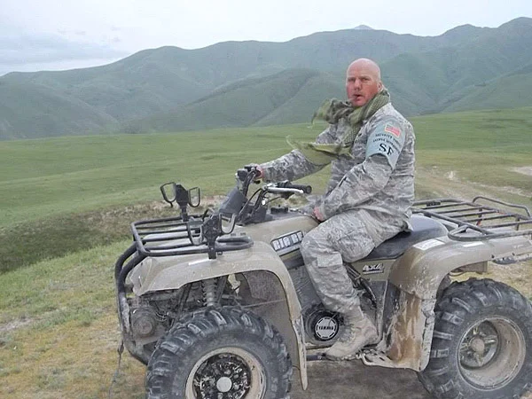 TSGT Robert Orton in the mountains of Kyrgyzstan.