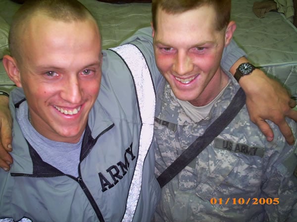 SPC Daniel Scott and Brian Sweeter in Iraq.