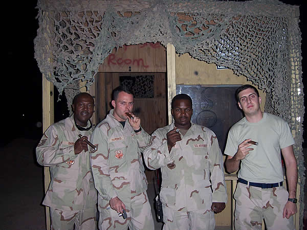 From left to right: MSgt. Robert Davis, TSgt. Michael Harding, SSgt. Alex Casimir, SrA. Julio Herrera Taken at Balad Air Base, Iraq on June 16th, 2007.