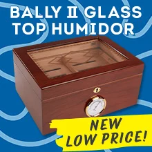 Bally II Glass Top Humidor - New low price