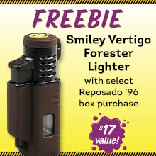 FREEBIE Smiley Vertigo Forester Lighter with select Reposado '96 box purchase | $17 value!